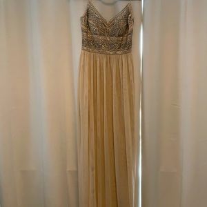 Adrianna Papell Bridesmaid dress. Gold beaded. 2